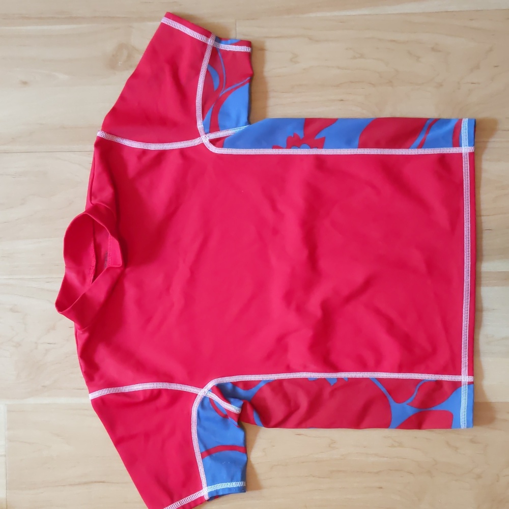 Lands End Rash Guard, Kids Large 8/ 10/ 12 Swim Shirt Top, Sun Protection 50 UPF